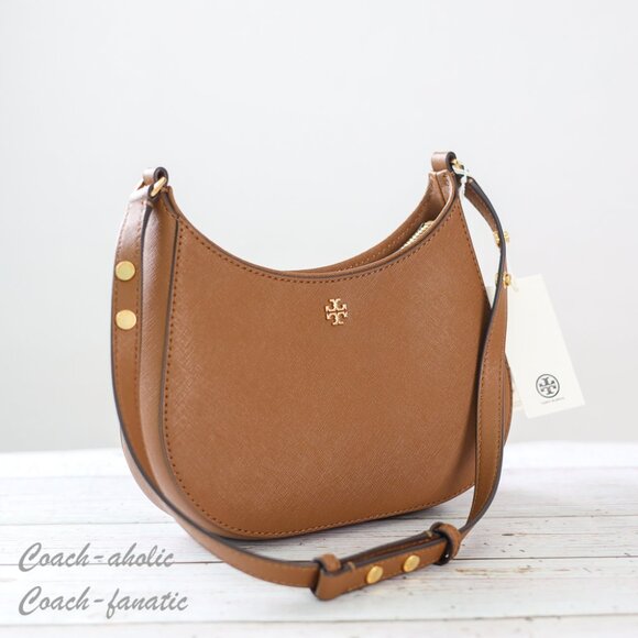 NWT Tory Burch Emerson Saffiano Leather Shoulder Bag in Moose - Picture 11 of 12